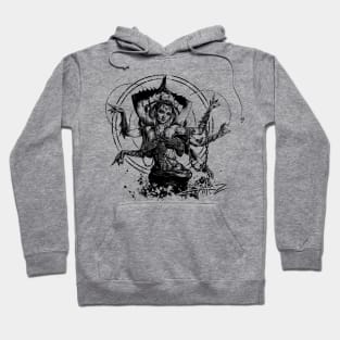 Kali Goddess Black Ink Transparent Hoodie